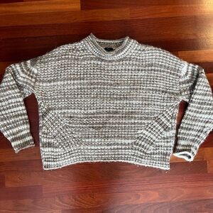 Rails Echo Sweater Wool/Alpaca Brown/White Space Dye Sweater Sz L